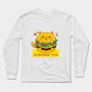 National Cheeseburger Day- Cute Catburger Long Sleeve T-Shirt